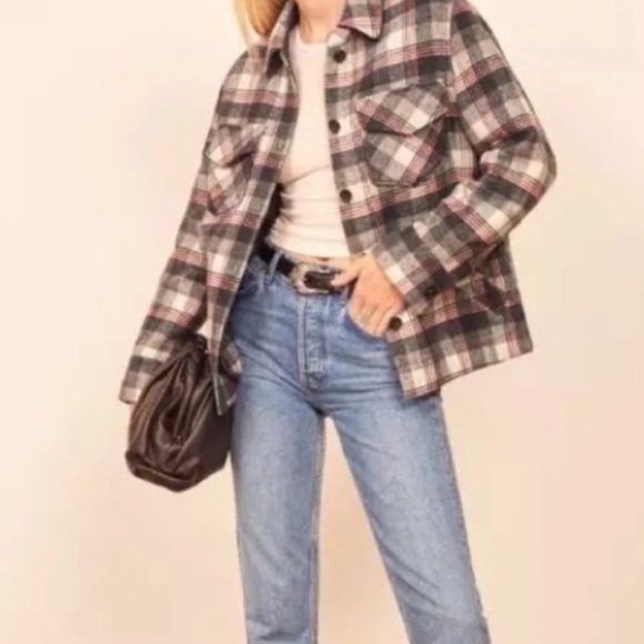 Reformation Woodside Plaid Shacket Jacket - Picture 1 of 15